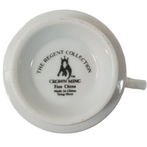 VTG Crown Ming Regent Collection Fine China 4 Teacups & Creamer Gold Trim Set - Picture 11 of 11